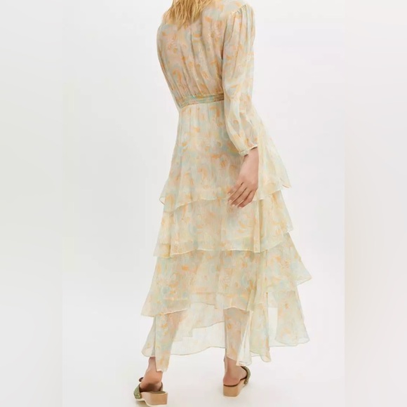 Maje Orange Fluid Shiny Dress Size 36 (fits Size 4) - Picture 3 of 5